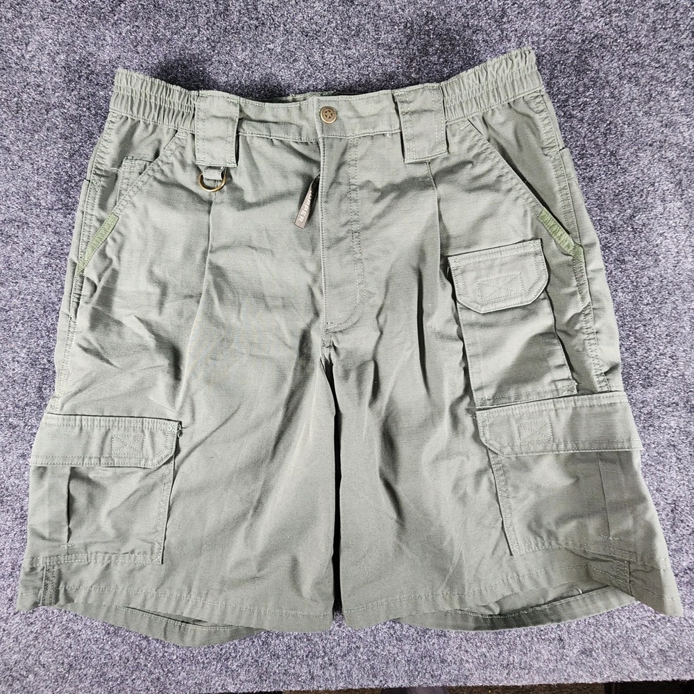 Mens Propper Tactical Cargo Shorts Army Green Ripstop Hiking Size 36 Fit 32 EUC